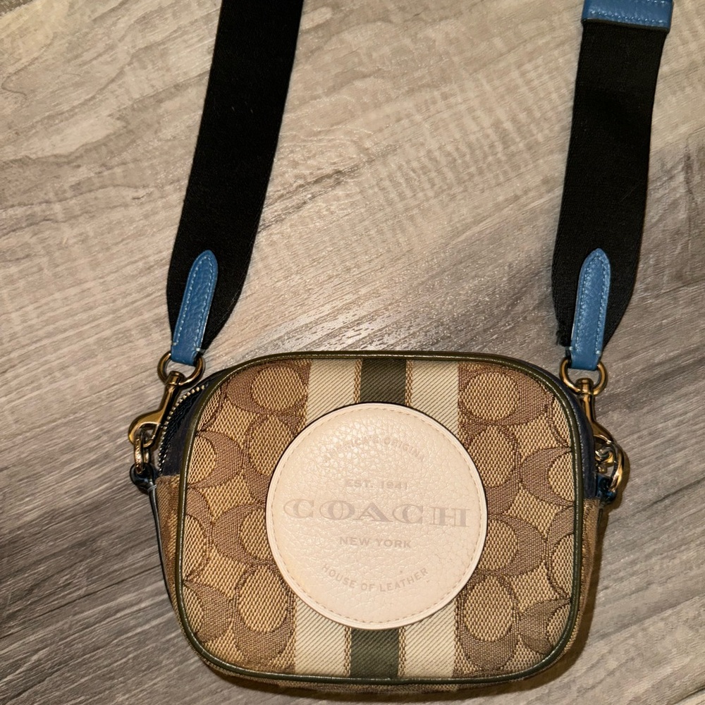 Coach Dempsey Camera Bag with Navy details